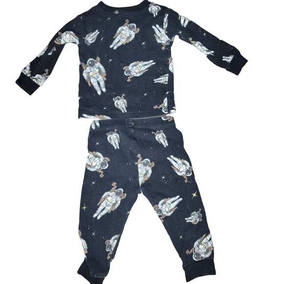 Astronaut Print Pajamas Set For Kids By Carter's  Size 6m Cotton Blend  Black - Picture 2 of 5